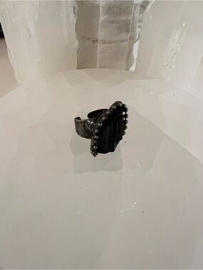 Black Tourmaline Boho Statement Ring